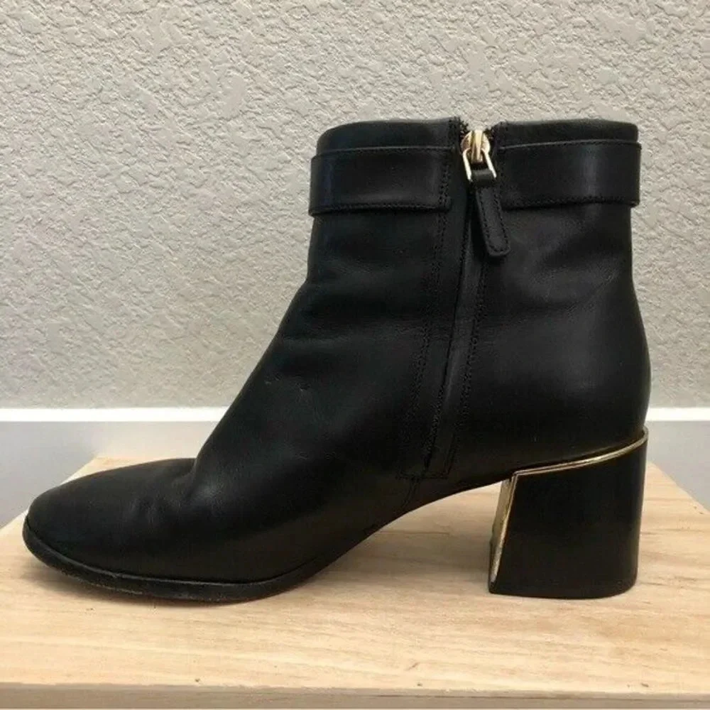 Tory Burch Black Sofia Dress Leather Ankle Bootie 7.5